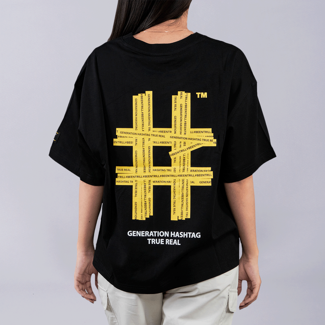 BEENTRILL■3D hashtag Over Fit T-shirt ■送料込 Beentrill 3D hashtag Overfit Tee Black | HM8Store
