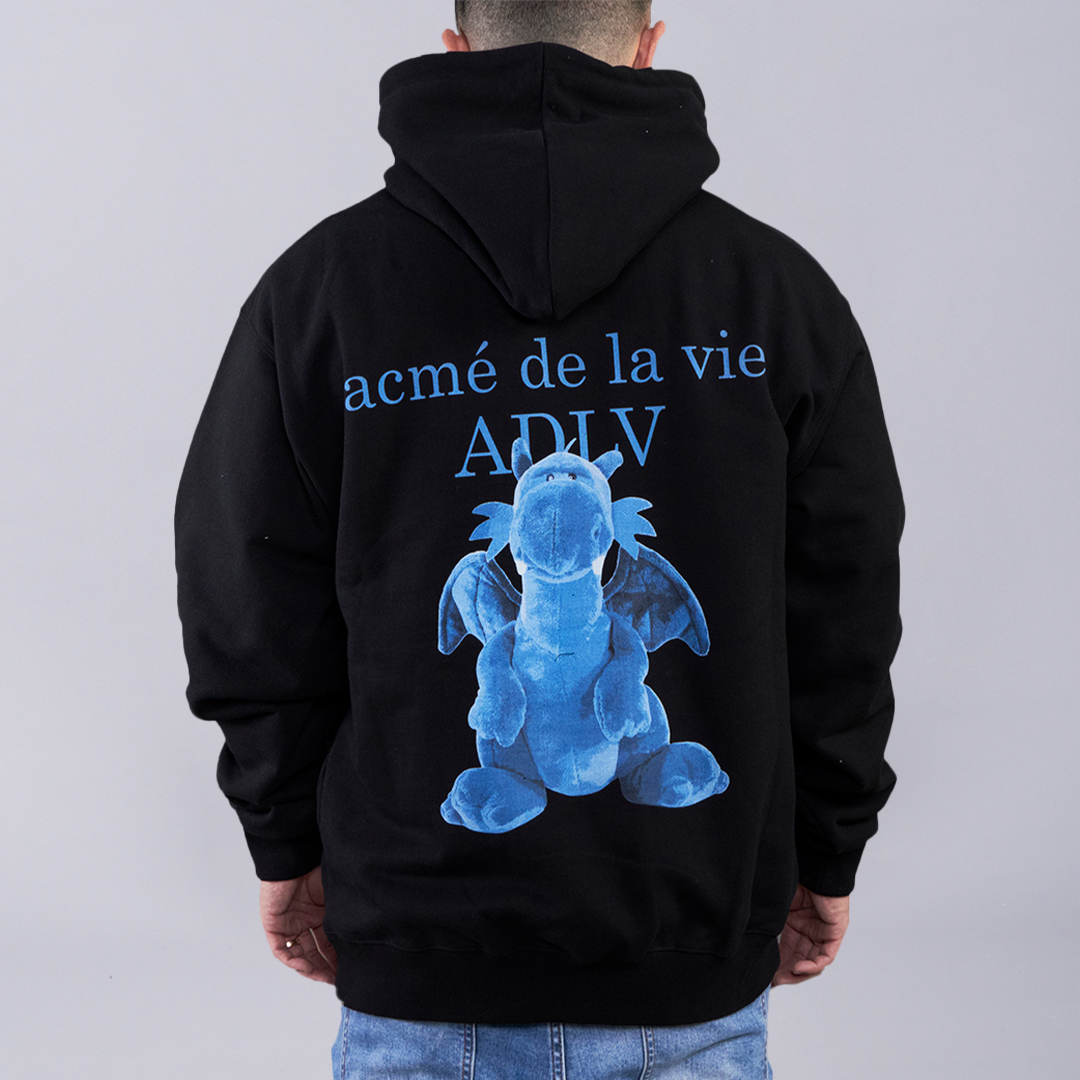 ADLV Fuzzy Dragon Artwork Hoodie Black | HM8Store
