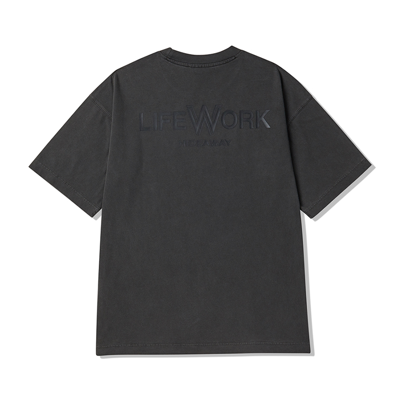 ★BROWNBREATH★ PIGMENT TAG TEE CHARCOAL PIGMENT TAG HOODIE - CHARCOAL - Brownbreath Online Store