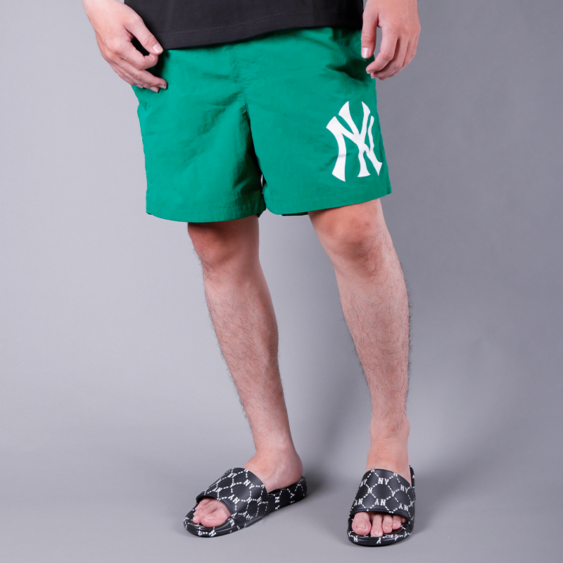 MLB NY Yankees Basic Big Logo Nylon Woven Shorts Green