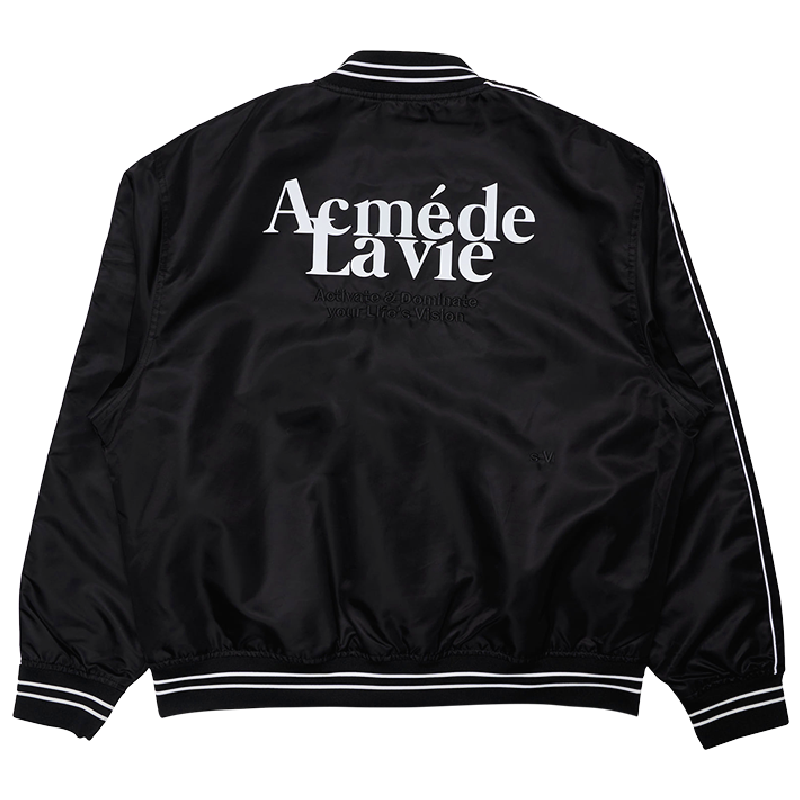 ADLV Embroidery Wappen Varsity Jacket Black | HM8Store
