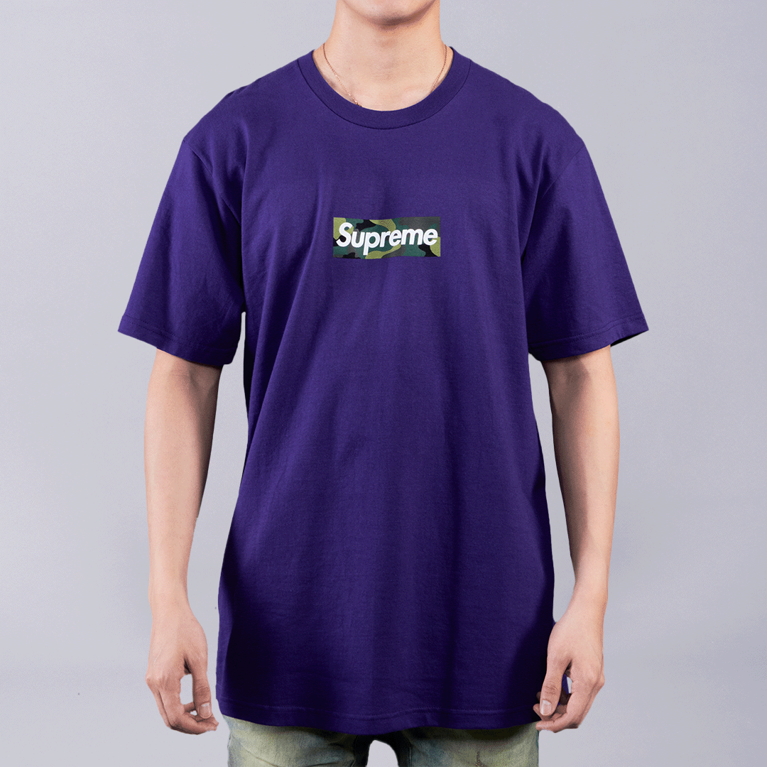 Supreme box logo tee purple on sale