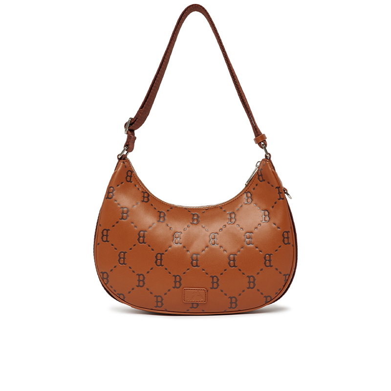 MLB Boston Red Sox Dia Monogram Embo Large Leather Hobo Bag
