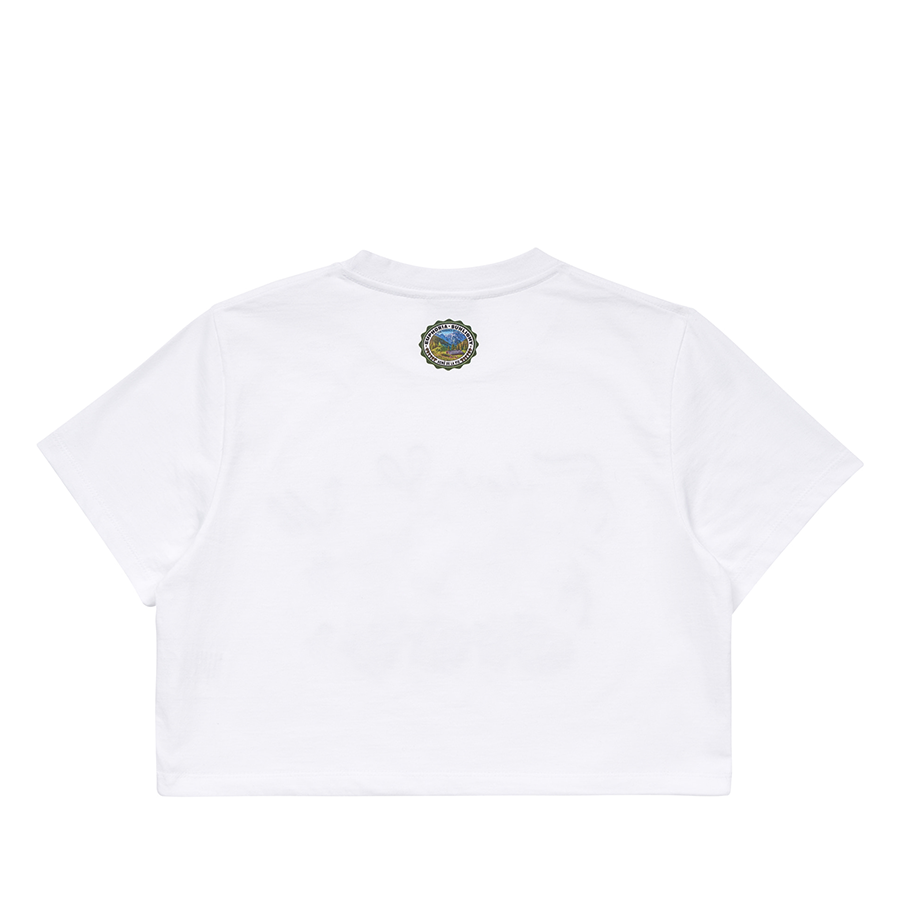 ☆【acme'de la vie】☆GREENERY ARTWORK CROP TOP T-SHIR.T☆ ADLV x Lisa Greenery Artwork Crop Top Tee White | HM8Store