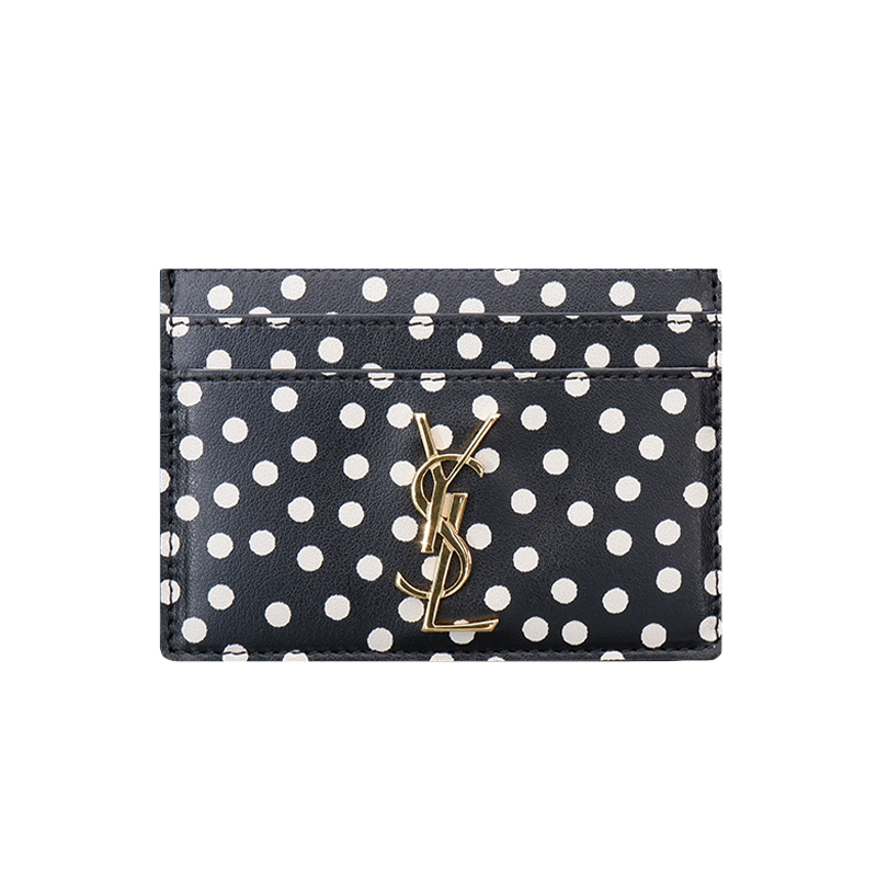 ysl polka dot card holder