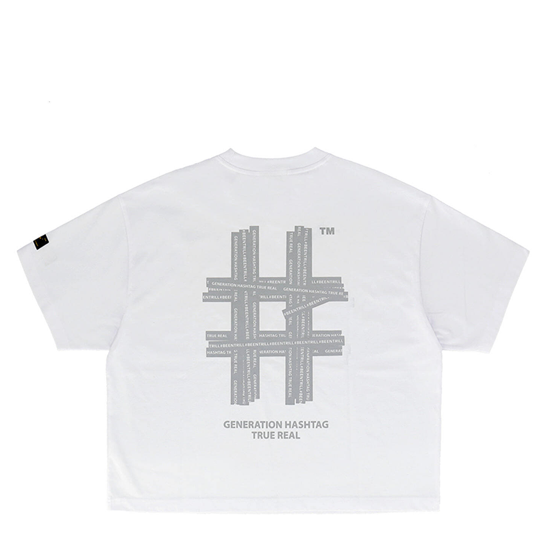 WMN) Beentrill Reflective Hashtag Overfit Tee Off White | HM8Store