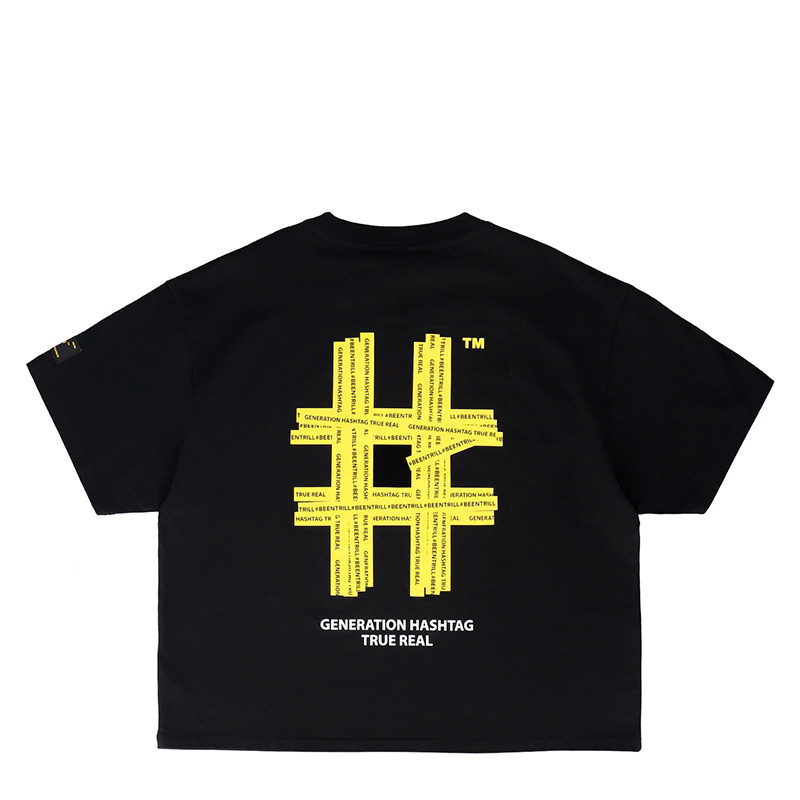 WMN) Beentrill New Taping Hashtag Overfit Tee Black | HM8Store
