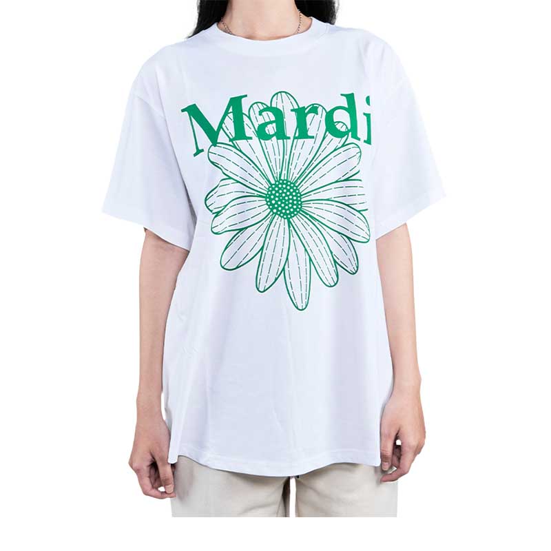 Mardi Mercredi Flower Mardi Tee White Green | HM8Store