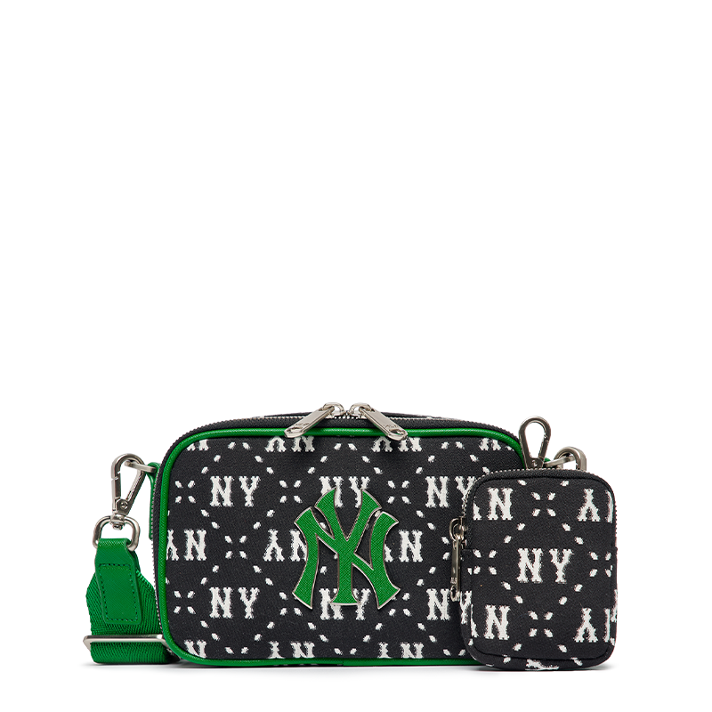 MLB NY Yankees Dia Monogram Jacquard Mini Cross Bag Black